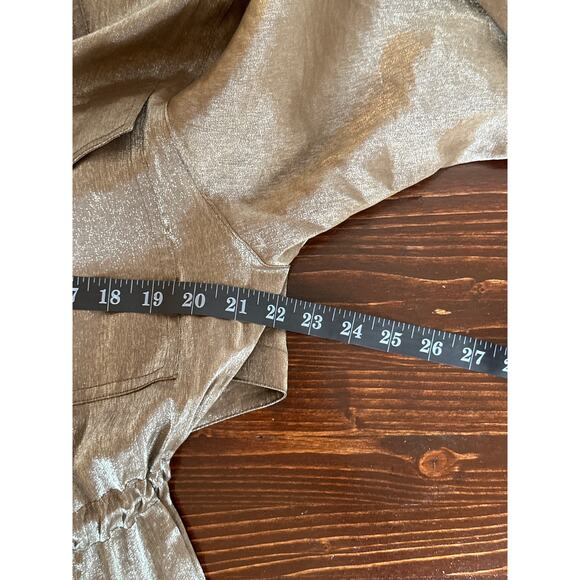 PIZAZZ Gold Brown Metallic Jacket S Y2K 90’s Romantic Goth Couture Streetwear - Picture 15 of 16